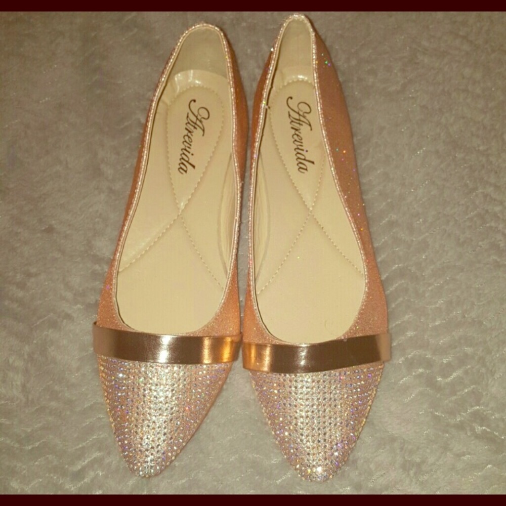 Pink/ Rose Gold Flats Size 8.5